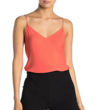 Theory V-Neck Silk Camisole Neon Pink NWT 245