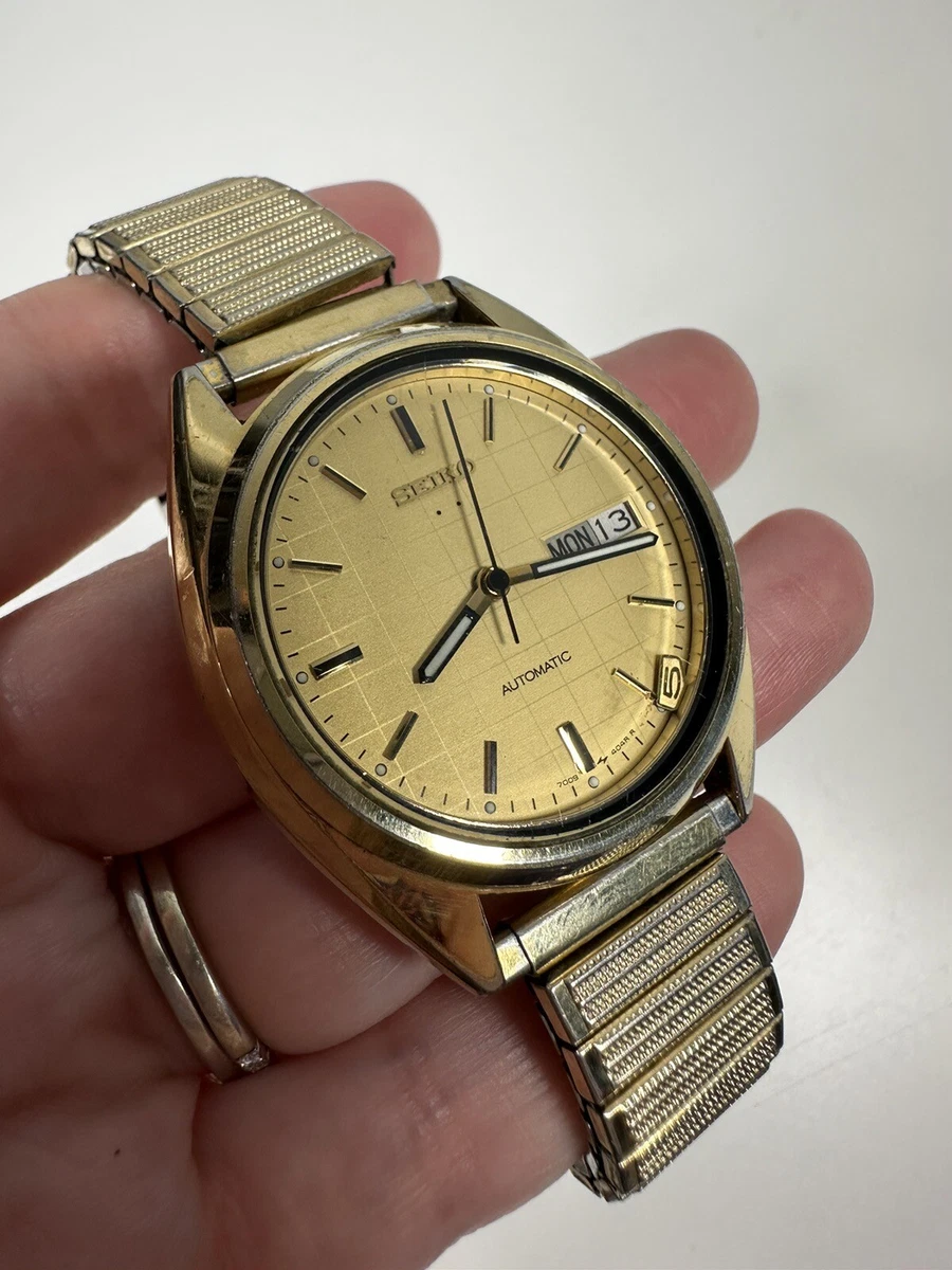Vintage Seiko 5 Automatic Watch Mens Gold 7009-3040f AS IS | eBay