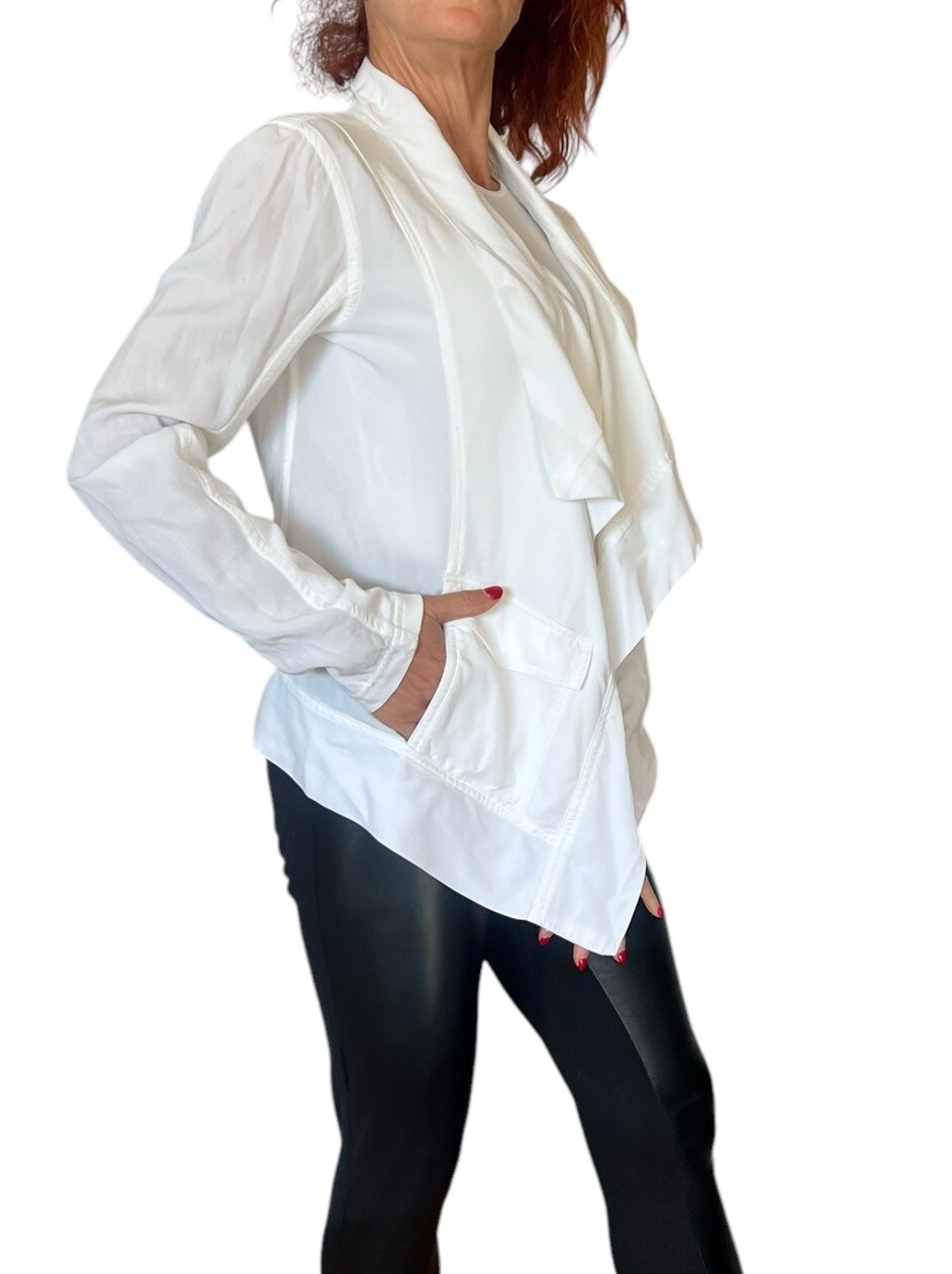 SPLENDID WHITE OPEN DRAPE CARGO JACKET WHITE LYOC… - image 3