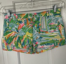 Lilly Pulitzer Girls Mini Callahan Shorts Sea Salt Sun Bright Green Blue Pink 14