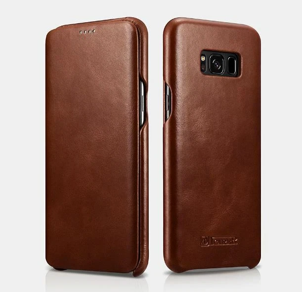 Billetera de cuero genuino Samsung Galaxy S8 hecha a mano por Icarer en 3 colores Foto 3 de 4