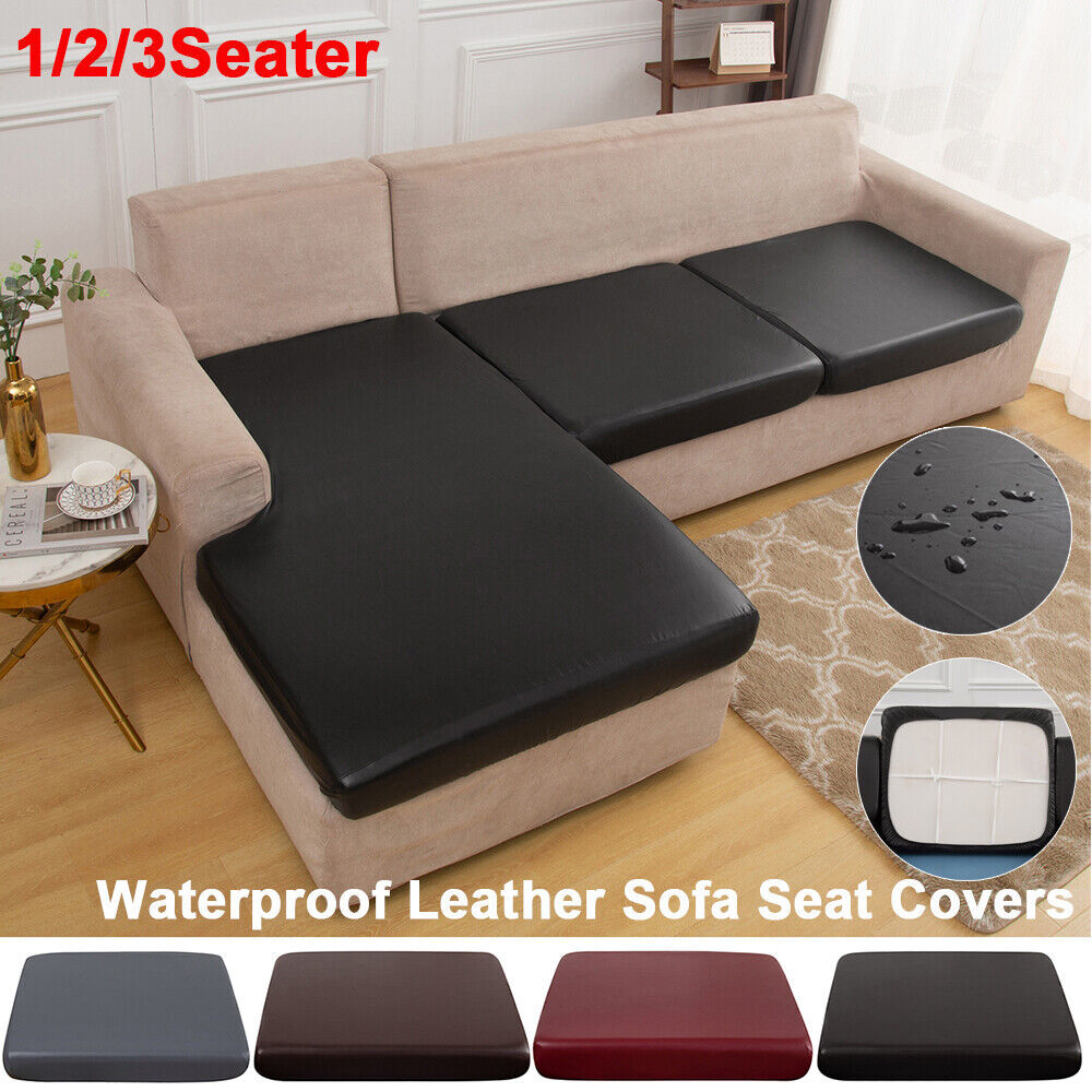 Waterproof Leather Sofa Seat Covers Stretch 1/2/3 Seater Couch Cushion