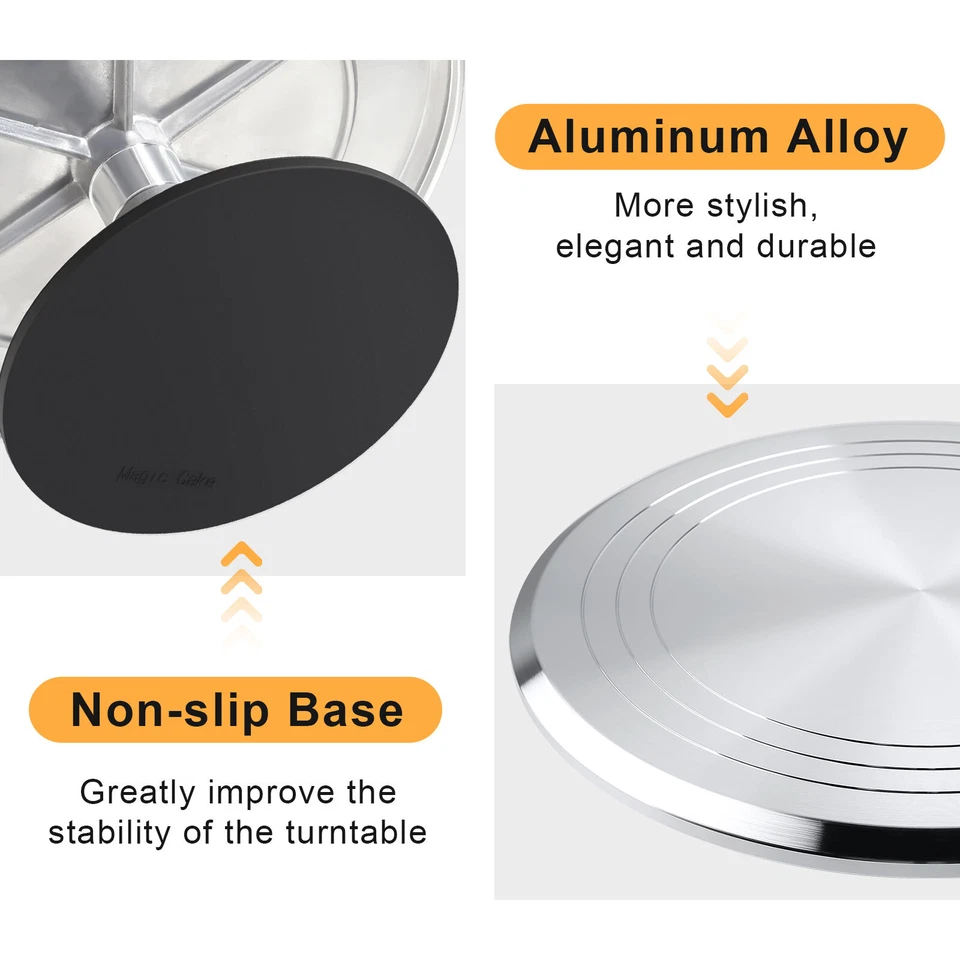 Поворотная подставка для торта 12 дюймов алюминиевая вращающаяся с комплектом расходных материалов для украшения торта 32 шт. - Изображение 2 из 4