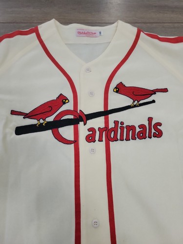 VINTAGE AUTHENTIC STAN MUSIAL CARDINALS JERSEY 48 MITCHELL NESS FLANNEL - Picture 4 of 11