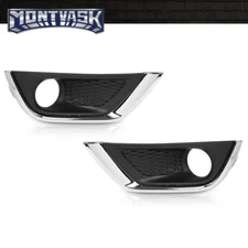 Fog Light Cover Lamp Bezel w/ Chrome Trim Fit For 2017-2020 Jeep Compass LH RH