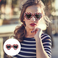 2Pcs Funny Heart Eyeglasses Party Supplies Reusable Glasses Props