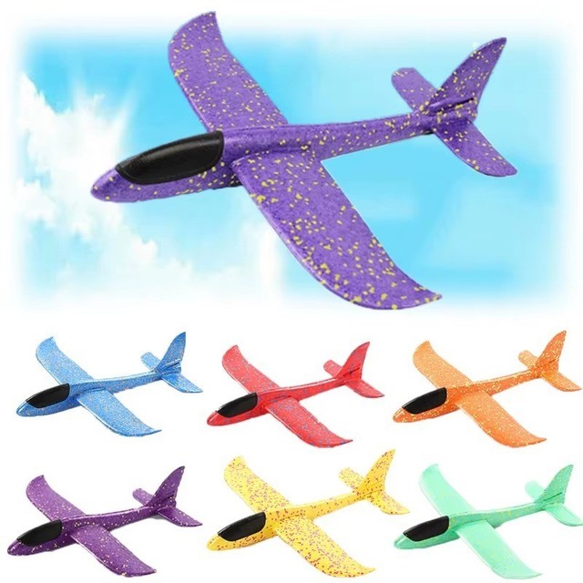 Large Strong Foam Glider Stunt Plane Kids 48cm Hand Thrown Outdoor Garden Toy uk