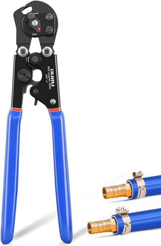 PEX Crimping Tool,Cinch & Remove Combo Function PEX Crimper,3/8" to 1"