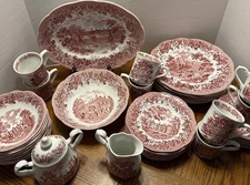 J & G Meakin Ironstone 44 Piece Romantic England Castles 8 Pc Setting Dinnerware