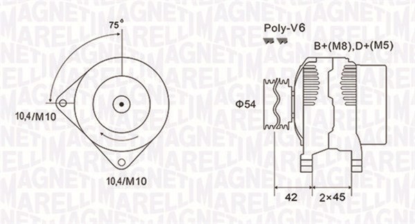 Lichtmaschine Generator Lima Magneti Marelli 063731564010 12V FüR Fiat Scudo Bus-image
