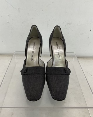 Charles Jourdan Charcoal Gray Fabric d'Orsay Pumps 8.5M