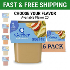 8 Pk Gerber 2nd Foods,Apple Avocado Pureed Baby Food,4 oz Tub,2 Ct,Select Flavor