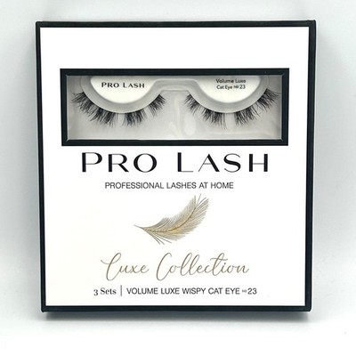 Pro Lash Volume Luxe Wispy Cat Eye No 23 Home Lashes 3 Sets Black NEW Open Box
