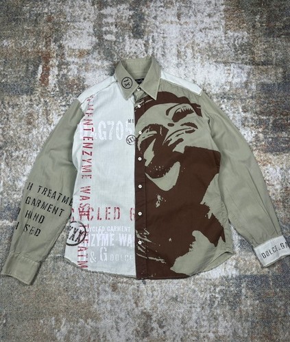 Dolce & Gabbana, Rare Vintage Dolce & Gabbana Graphic dress Shirt Made in Italy Art Print size L
