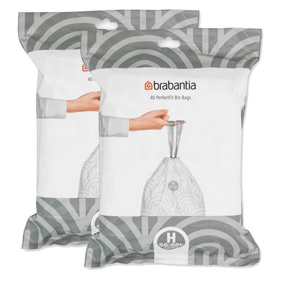 Brabantia PerfectFit Müllbeutel 50-60L (H) 40 Beutel Mülleimerbeutel (2er Pack)