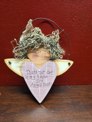 #ad decorative Wall Hang wooden angel That#x27;s Not Dirt In My House That#x27;s Angel Dust $7.00