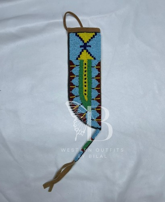 #ad #ad Indian Beaded Native Sioux Style Leather Knife Sheath Beaded Knife Cover $82.00