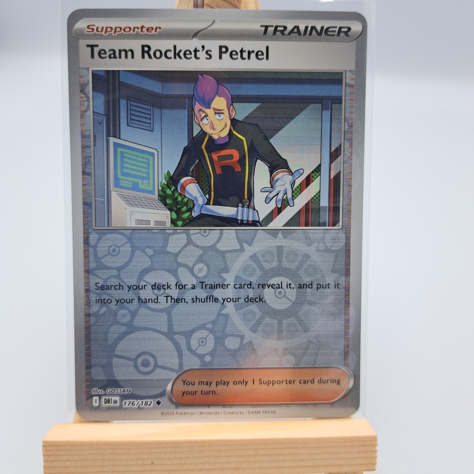 Pokemon TCG Trading Card Trainer Team Rockets Petrel #176 Reverse Holo