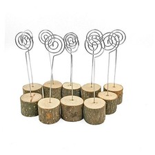 Rustic Real Wood Base Wedding Table Name Number Holder Party Decoration Card 10