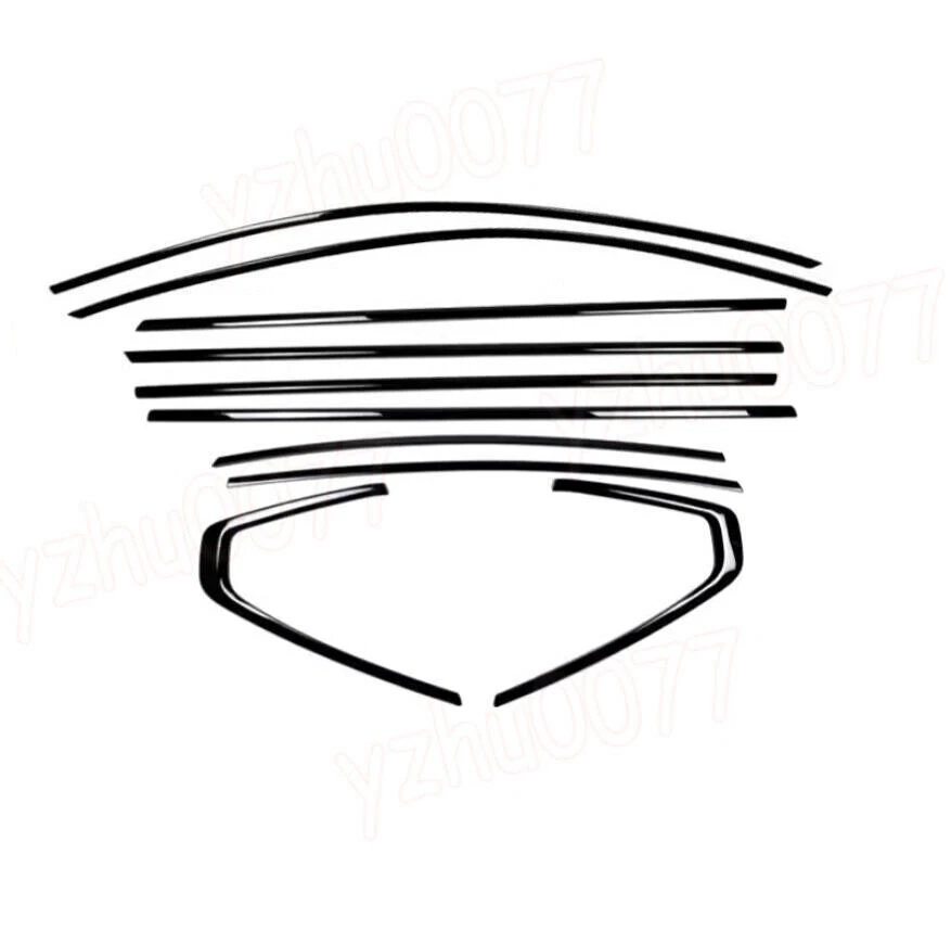 Cubierta de tira de ventana de coche negra de acero inoxidable 10 piezas para Volvo S90 2019-2022 Foto 2 de 4