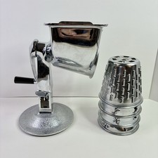 Vintage Manual Food Processor + 5 Blades Unbranded Made In USA Suction Cup *READ