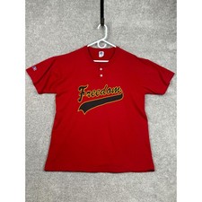 Vintage Russell Athletic Freedom Baseball Tshirt Red Number 11 Mens L