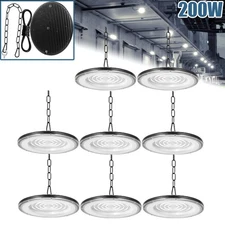 8Pack 200W Super Bright Warehouse LED UFO High Bay Lights Factory Shop GYM Light