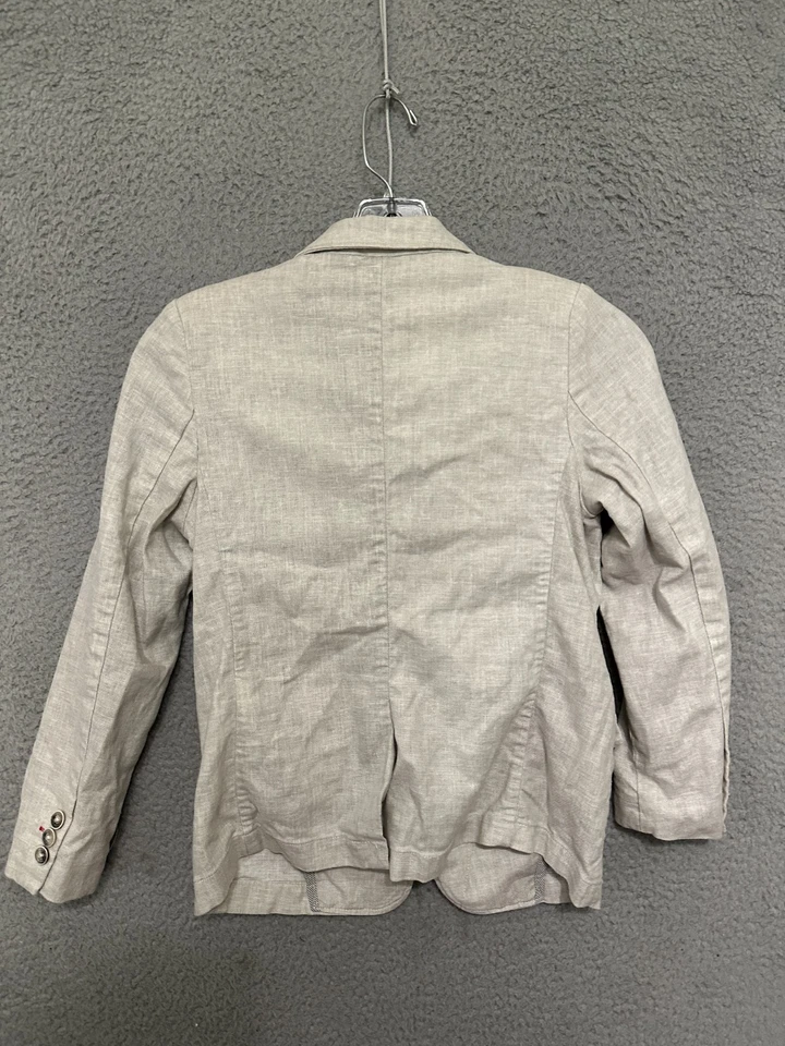 Chaqueta de lino Zara niños talla 9 beige abotonada niños Foto 3 de 4