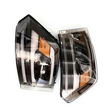 For 2009-2018 Dodge Ram 1500 2500 3500 Black Led Drl Dual Projector Headlights