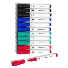U Brands Dry Erase Markers with Eraser, Whiteboard 12 Assorted, Assorted