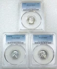 1943 P, D, S Lincoln Wartime Steel Cent PCGS MS65 Frosty set of 3 coins #L278