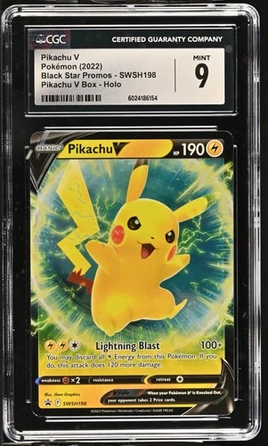 CGC 9 Pikachu V SWSH198 Sword & Shield Black Star Promo Pokemon Card