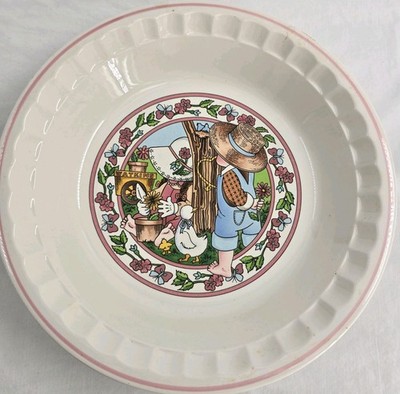 County Kids Collectors Recipe Pie Plate ''Springs Fancy'' 1989 Ham And Cheese Pie