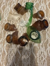 Vintage Sea Glass Bottle Necks, Tops, and bottom pieces - Brown, Green  Clear