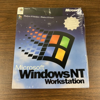 Microsoft Windows NT Workstation 4.0 CD Full Version Retail Box Factory SEALED