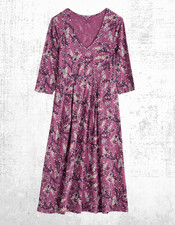 Womens Seasalt ¾ Sleeve Midi Jersey Dress Buddleia Heather Sketch (A Bit Defect)