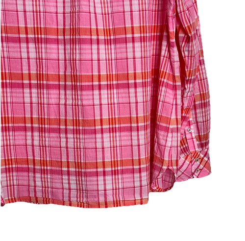 Blusa Talbots Rosa a Cuadros para Mujer XL Manga Larga Con Botones 100% Algodón - Imagen 3 de 7