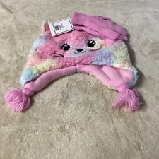 Child s Beanie Hat With Earflaps And Matching Gloves Tassels NWT