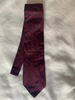 HUGO BOSS Silk Tie Burgundy Orange Micro Dot Corbata Seda Granate Puntos Italy