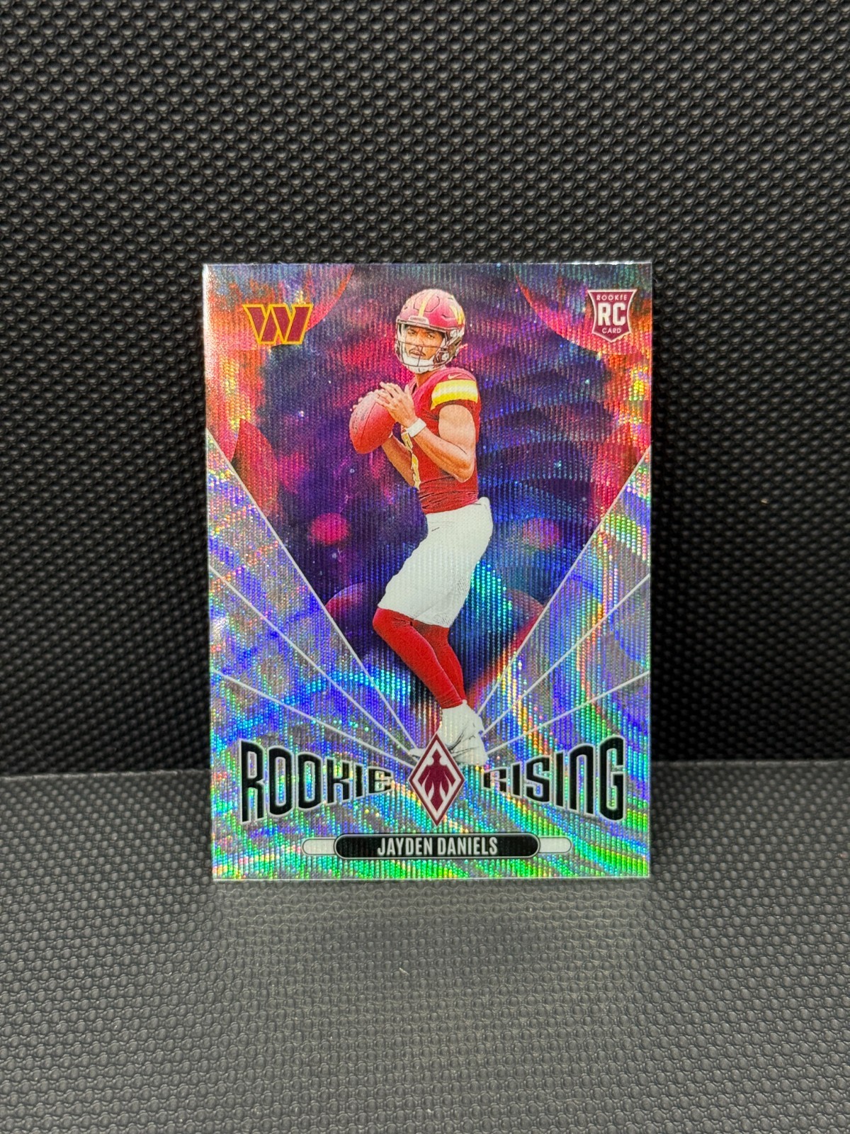 2024 Panini Phoenix Jayden Daniels Silver Wave Rookie Rising #RR-JDS Commanders