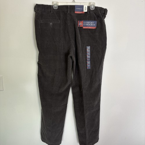NWT Corduroy Pants Men’s Sz 40x32 Flat Front Straight Leg Comfort Waist Gray C&B - Picture 5 of 5