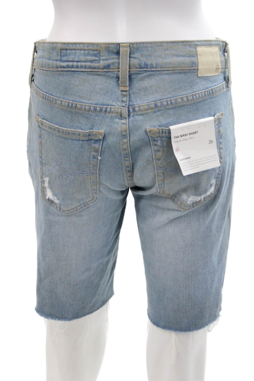 AG Adriano Goldschmied Womens The Nikki Denim Bermuda Shorts Blue Size 26 thumbnail 3