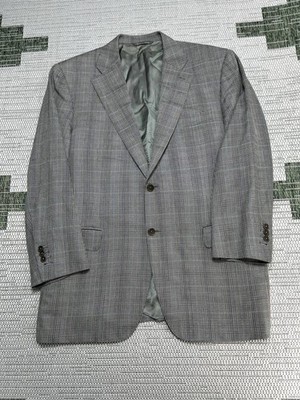 Canali Blazer Mens 44 Gray Houndstooth Wool Blend Curpo Sport Coat Notch Lapel
