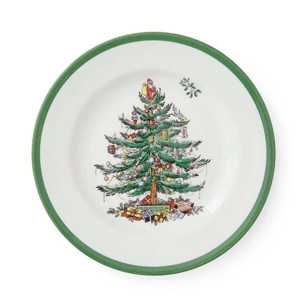 Spode Árbol de Navidad 8 Pulgadas Platos de Ensalada, Juego de 4, 8" - Apto para Lavavajillas Foto 2 de 4