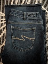 Silver Jeans Bootcut Women's Blue Dark Wash Denim Slim Fit Stretch 5-Pocket