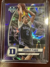 2024-25 Bowman Chrome University #16 Cooper Flagg 1st Purple Lava Refractor (RC)
