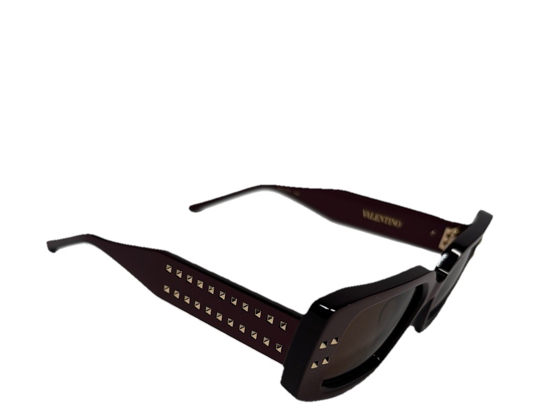 Valentino Garavani Cinque Studded Rectangle Acetate & Titanium Sunglasses Valentino Garavani Cinque Studded Rectangle Acetate  main image 2