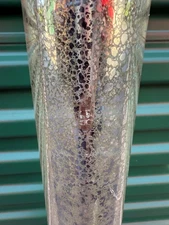 Vintage Mid Century Tall Hand-Blown Crackle Glass Tapered Table Lamp *3.5