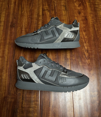 Versace Greca Grey White Runner Trainer Men Mesh Leather Sneakers - Size 42V 9US