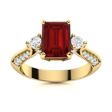 925 Silver Garnet Stone Statement Prong Solitaire Ethnic Daughter Boho Ring